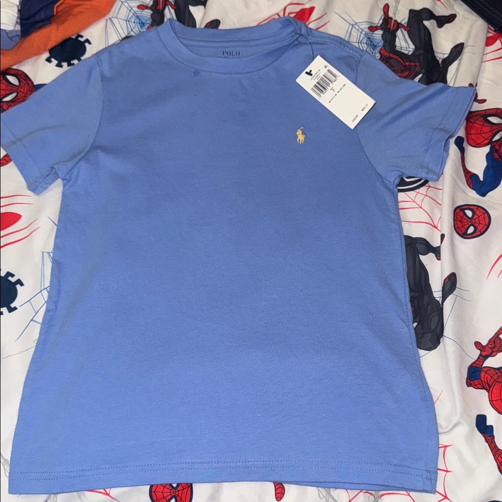 Polo by Ralph Lauren Light Blue Tee with Yellow Logo